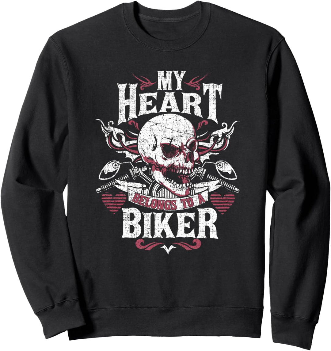 Biker Gear Motorrad Geschenke Frau Freundin Mein Herz Sweatshirt