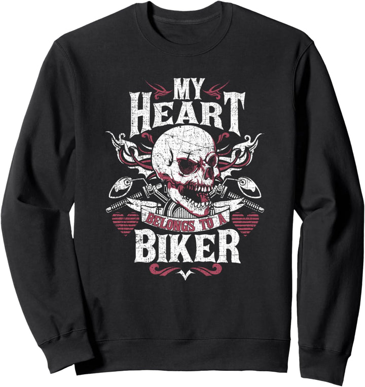 Biker Gear Motorrad Geschenke Frau Freundin Mein Herz Sweatshirt