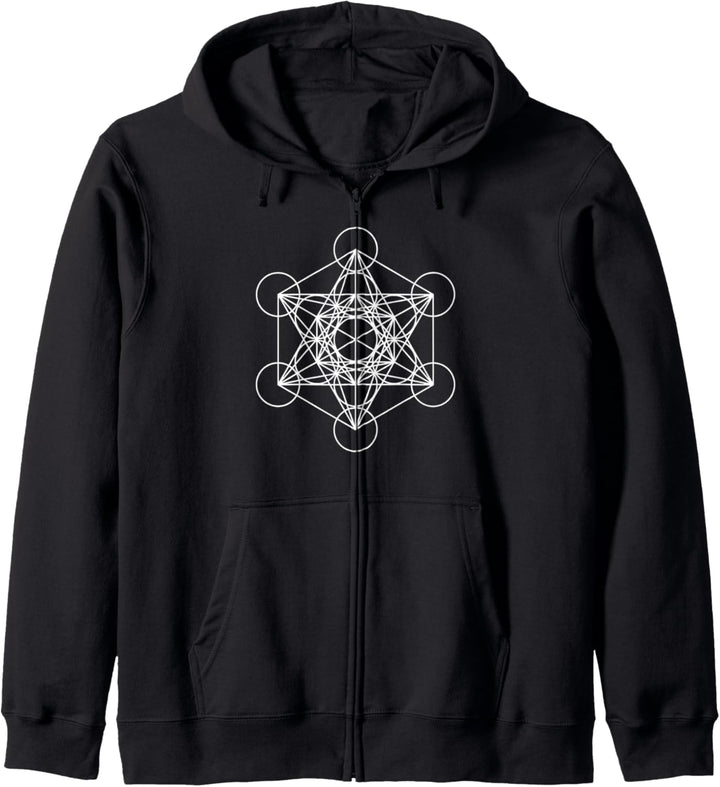 Metatrons Würfel mit durchgezogenen Linien Kapuzenjacke