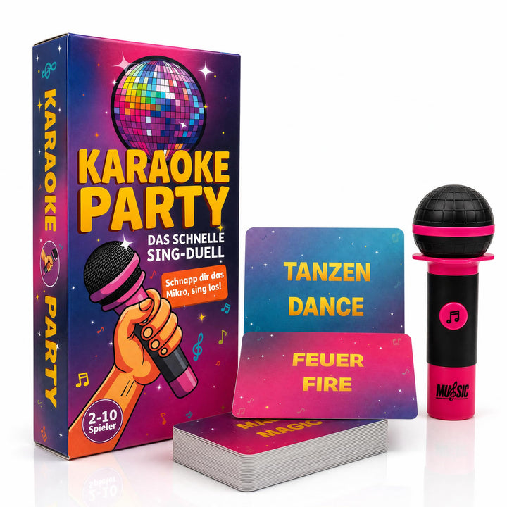 TIPSI Karaoke Party | Das Musik Partyspiel mit Mikrofon | Lieder erraten &amp; lossingen – Kartenspiel &amp;