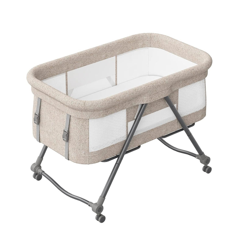 UBRAVOO Faltbares beistellbett Baby, Grab-and-go Baby Bett mit Matratze & Rädern für Neugeborene, Ki