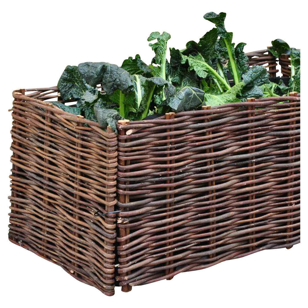 NOOR Hochbeet aus Weide (100 x 40 x 40cm) I Einfach zu montierende Pflanzbox I Kleines Gemüsebeet mi