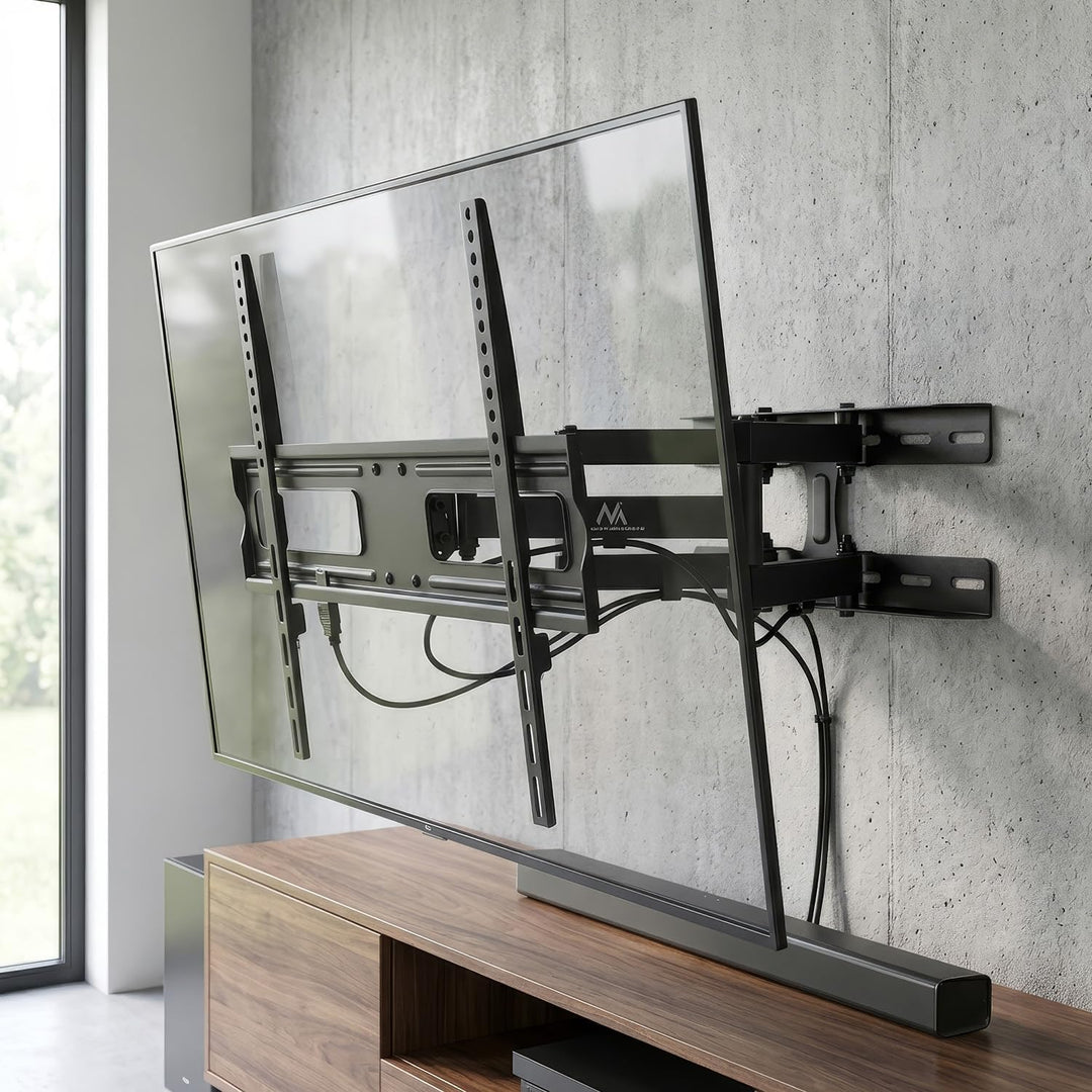 Maclean MC-762 Doppelarm TV Wandhalterung, Fernseher Halterung max. Belastung 30 Kg, Schwenkbar 37-8