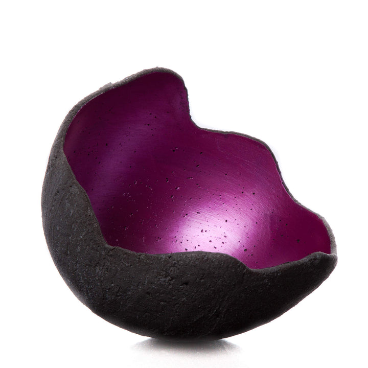 Lichtschale magenta - S (15cm) - Beton schwarz/grau - Unikat handmade - Windlicht - Geburtstagsgesch