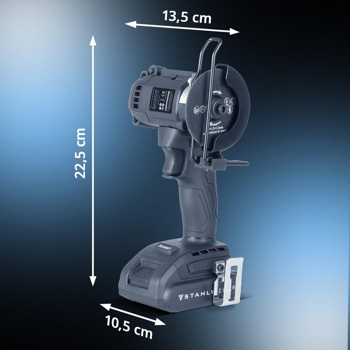 STAHLWERK Mini-Akku-Winkelschleifer MAW-20 ST – 2 Ah Akku,leistungsstarker Handwinkelschleifer zum S