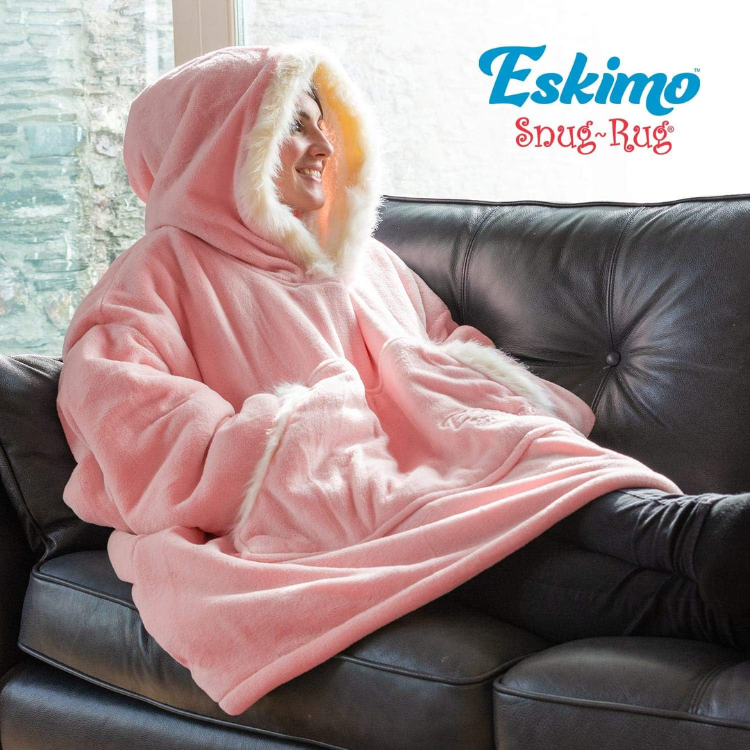 Snug Rug Eskimo Decke mit Ärmel Pullover Decken-Kapuzenpullover Übergrosse Sweatshirt Hoodie Kuschel