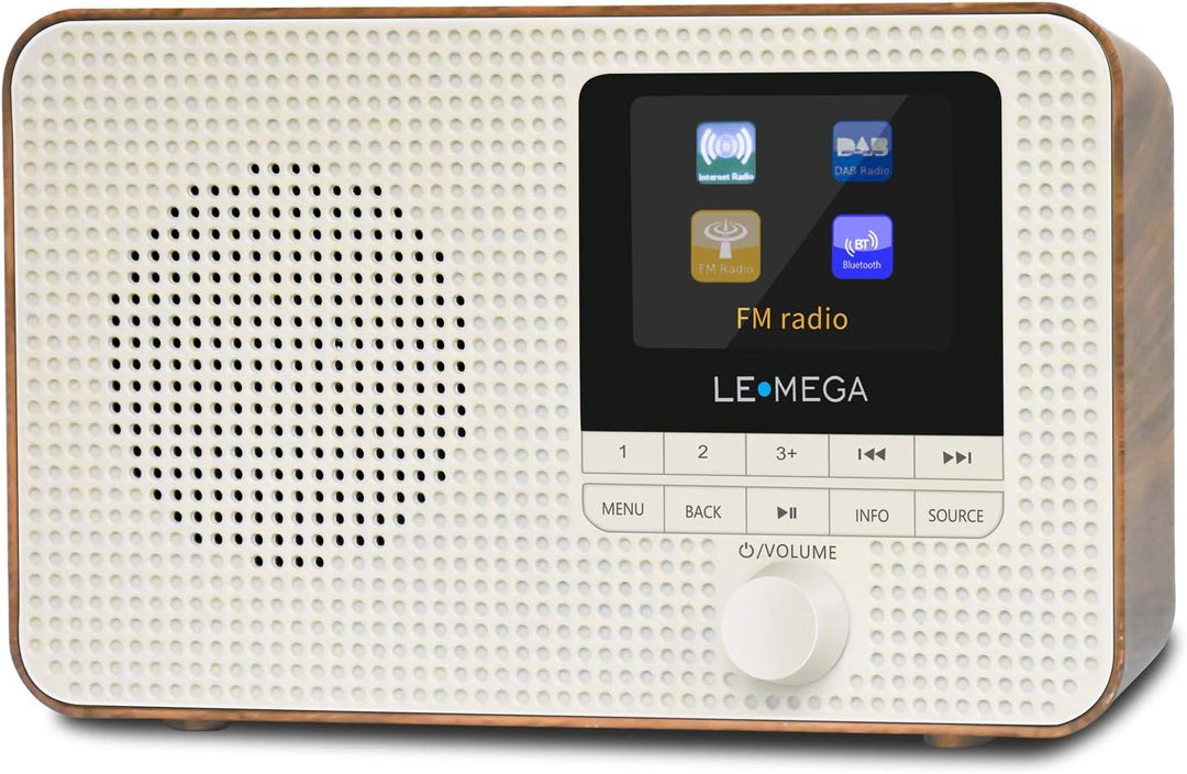 LEMEGA IR1 Tragbares WiFi Internetradio,DAB/DAB+/FM Digitalradio,Bluetooth,Doppelwecker,Schlaf-Snooz