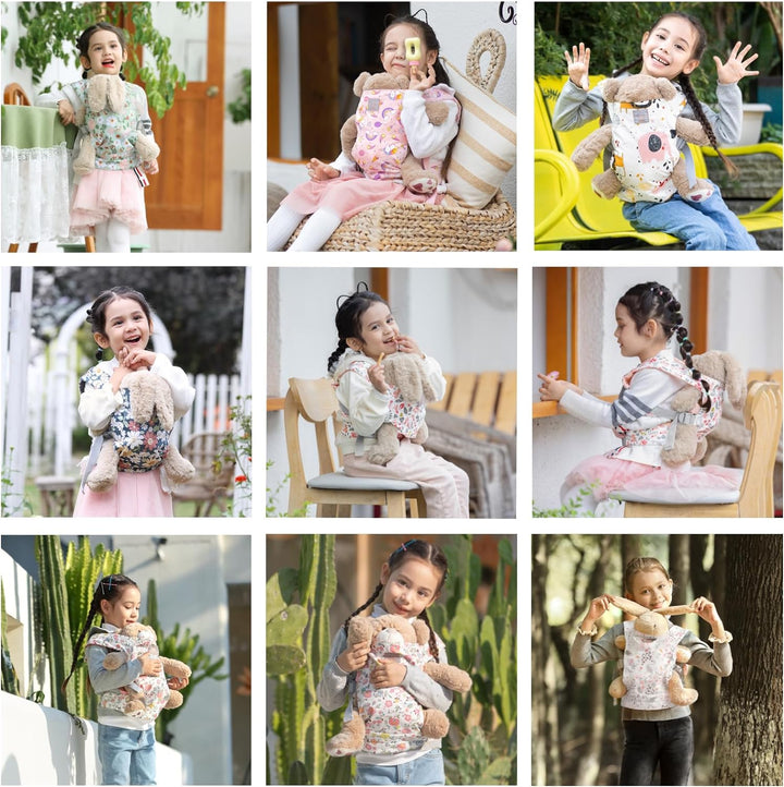 GAGAKU Puppentrage für Kinder Puppentrage ab 3 Jahre Babytrage für Puppen Bauchtrage Puppenzubehör P