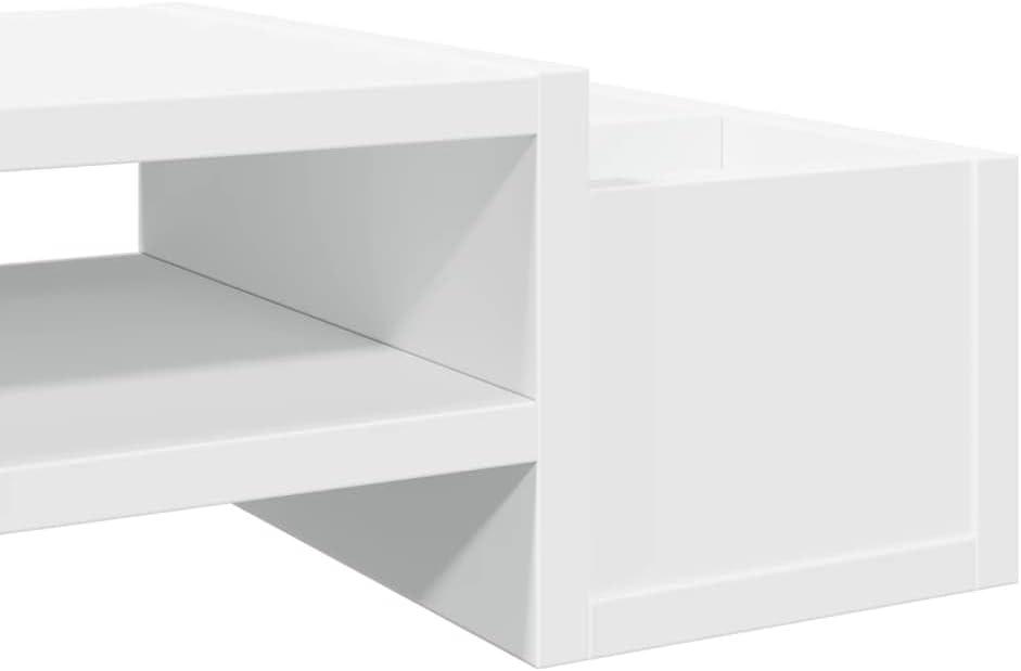 vidaXL Monitorständer mit Stauraum Weiss 100x27x15 cm Holzwerkstoff 100 x 27 x 15 cm Weiss, 100 x 27
