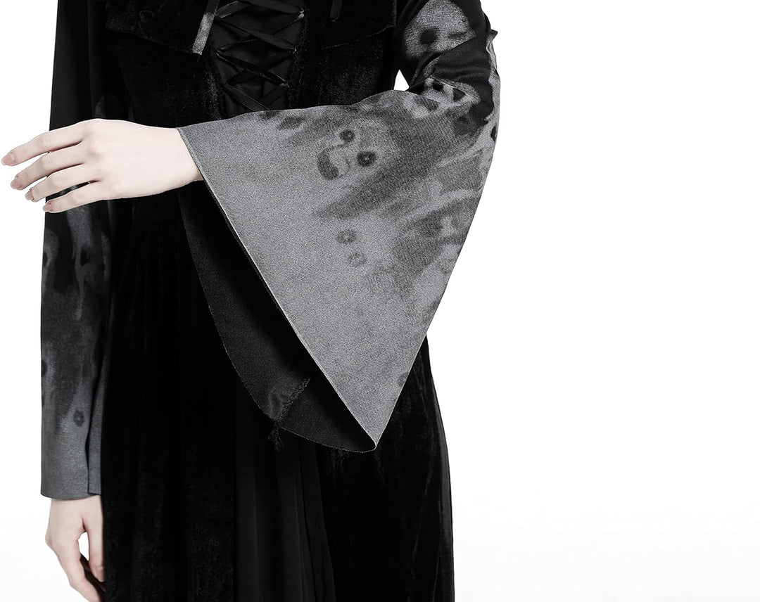Buen Don Damen Hexen Kostüm, Halloween Cosplay Zombie Kostüm Hexe Mit Kapuze Robe (XL), XL