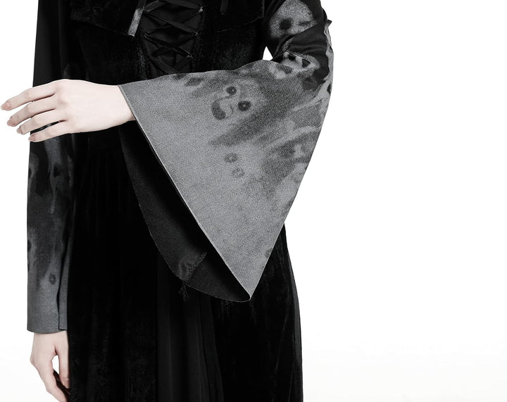 Damen Hexen Kostüm, Halloween Cosplay Zombie Kostüm Hexe Mit Kapuze Robe (L), L