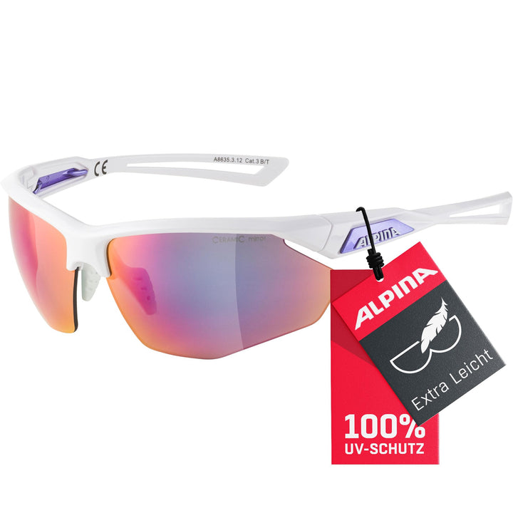 ALPINA NYLOS HR - Verspiegelte und Bruchsichere Sport- & Fahrradbrille Mit 100% UV-Schutz Für Erwach