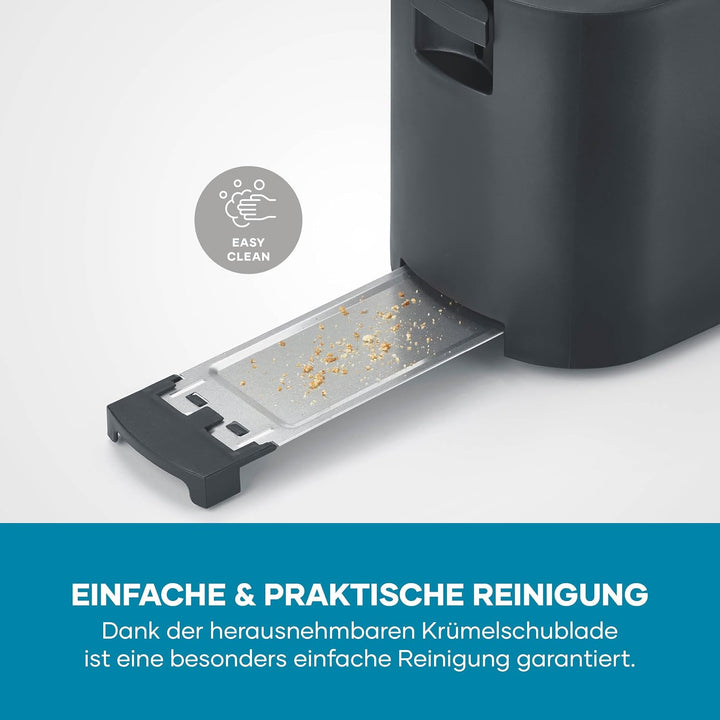 Severin Toaster Langschlitz, 4 Scheiben mit integrierten Brötchenaufsatz, 2 Langschlitz-Röstschachte