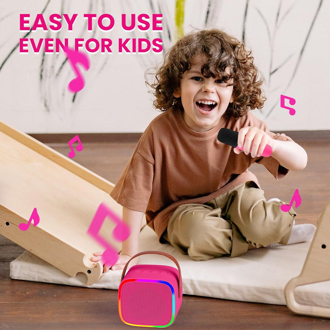 BONAOK Mikrofon Karaoke Maschine 2 Mikrofon, Bluetooth Karaokemaschinen für Kinder Erwachsene, Tragb