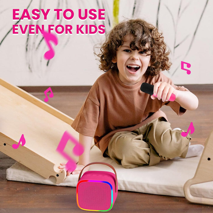 BONAOK Mikrofon Karaoke Maschine 2 Mikrofon, Bluetooth Karaokemaschinen für Kinder Erwachsene, Tragb