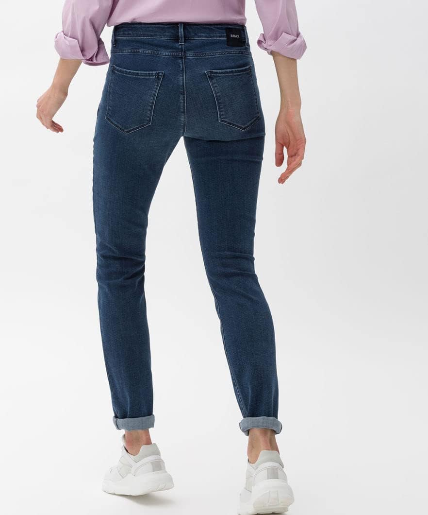 BRAX Feel Good Hose im Skinny Fit Damen Röhrenjeans Slim Fit 26W / 30L Used Dark Blue, 26W / 30L Use