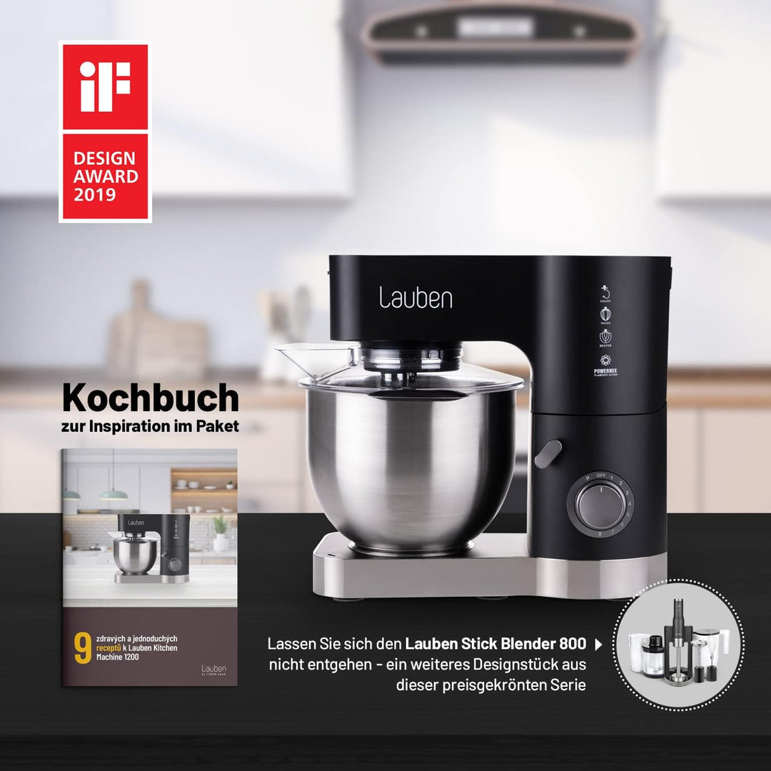 Küchenmaschine Lauben Kitchen Machine 1200BC mit Kupfermotor und Ganzmetall-Getriebe, 1200W, Mixer a