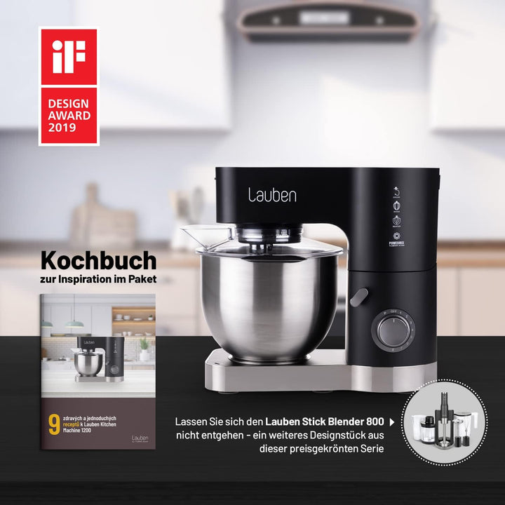 Küchenmaschine Lauben Kitchen Machine 1200BC mit Kupfermotor und Ganzmetall-Getriebe, 1200W, Mixer a