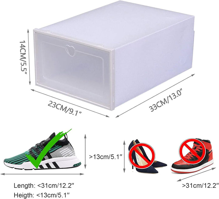 SHZICMY 20X Schuhboxen, Aufbewahrungsboxen für Schuhe, Schuh-Organizer Schuhaufbewahrung, Kunststoff