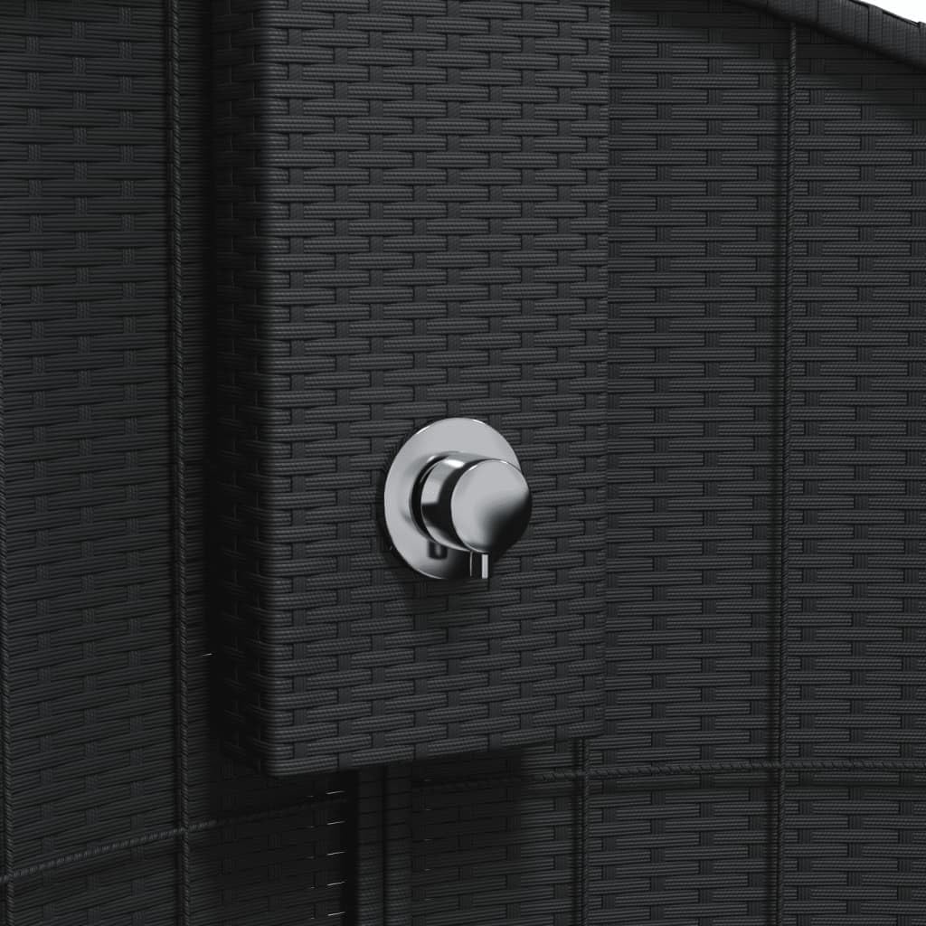 Gartendusche Schwarz 100x100x241,5 cm Poly Rattan Akazienholz, Dusche Für Garten, Outdoor Shower, Ga