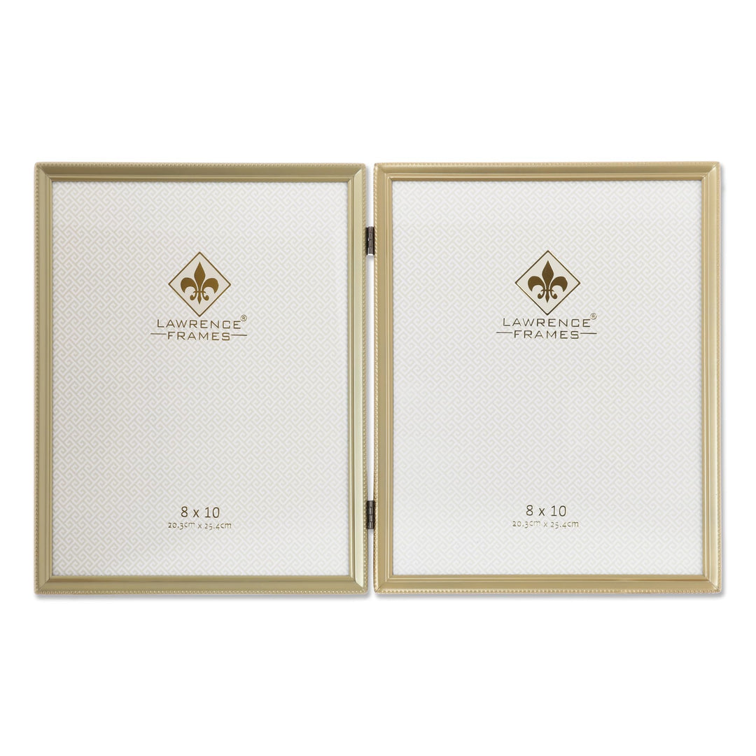 Lawrence Frames Doppel-Bilderrahmen, 20,3 x 25,4 cm, Antik-Messing, Goldfarben satiniert Goldfarben