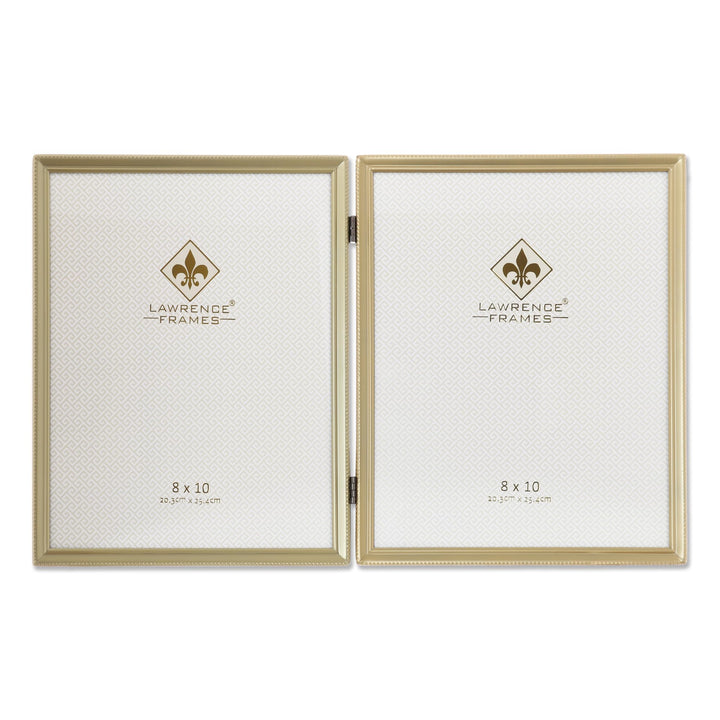 Lawrence Frames Doppel-Bilderrahmen, 20,3 x 25,4 cm, Antik-Messing, Goldfarben satiniert Goldfarben