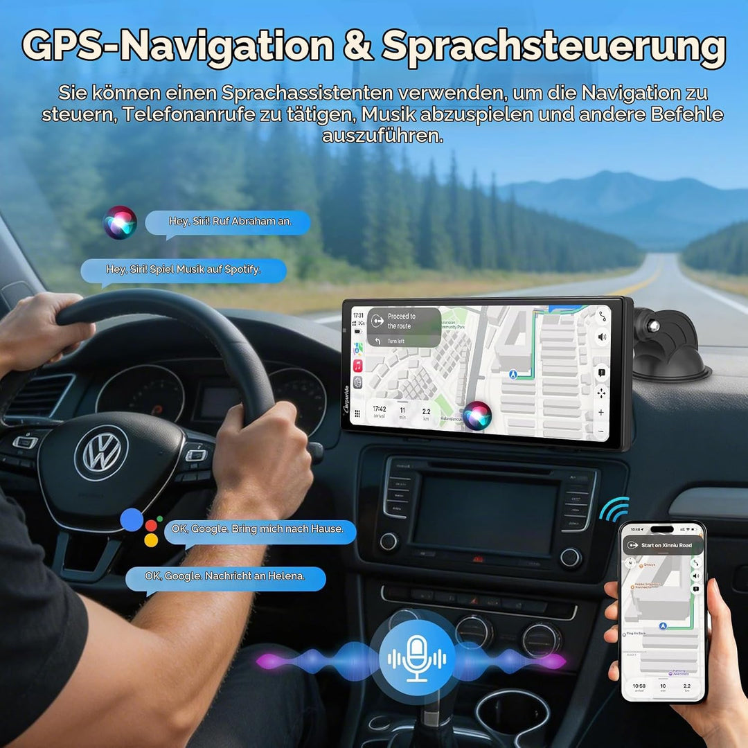 CARPURIDE W903S3 CarPlay Display 9.3" Triple Kamera 4K Android Auto GB TF 9.3 zoll, 9.3 zoll