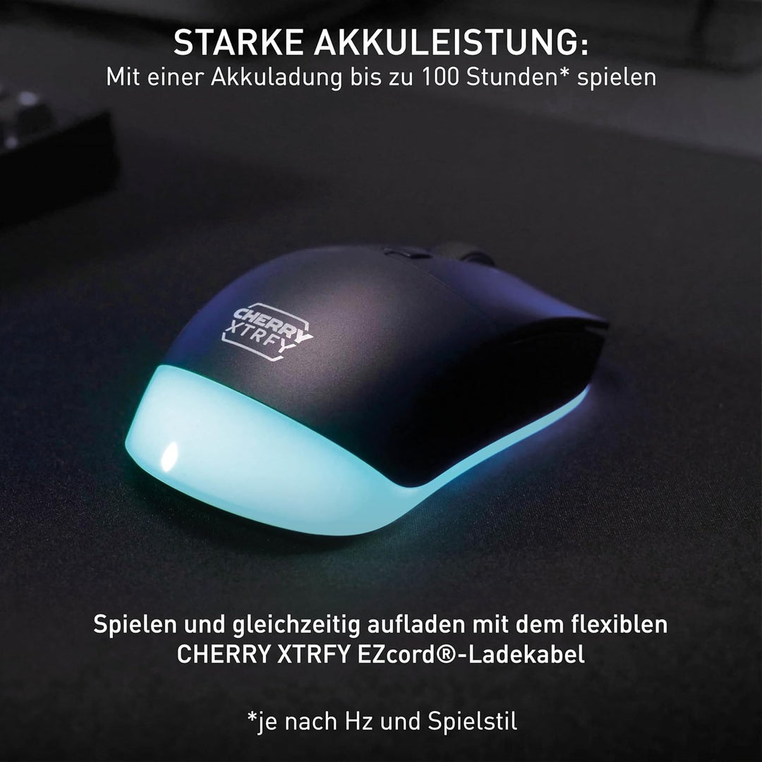 CHERRY XTRFY M50 Wireless, Kabellose Gaming-Maus, Verbindung über 2.4 GHz Funk, Bluetooth & Kabel, E
