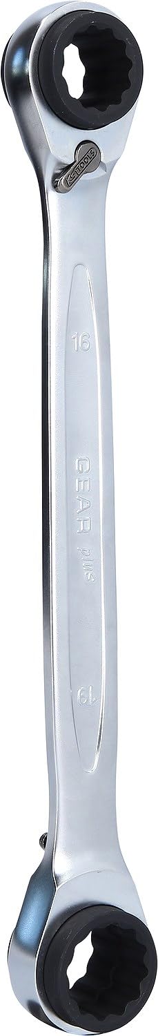 KS Tools 503.4546 4 in 1 GEARplus umschaltbar Doppel-Ratschenringschlüssel, 16x17x18x19mm, 16x17x18x
