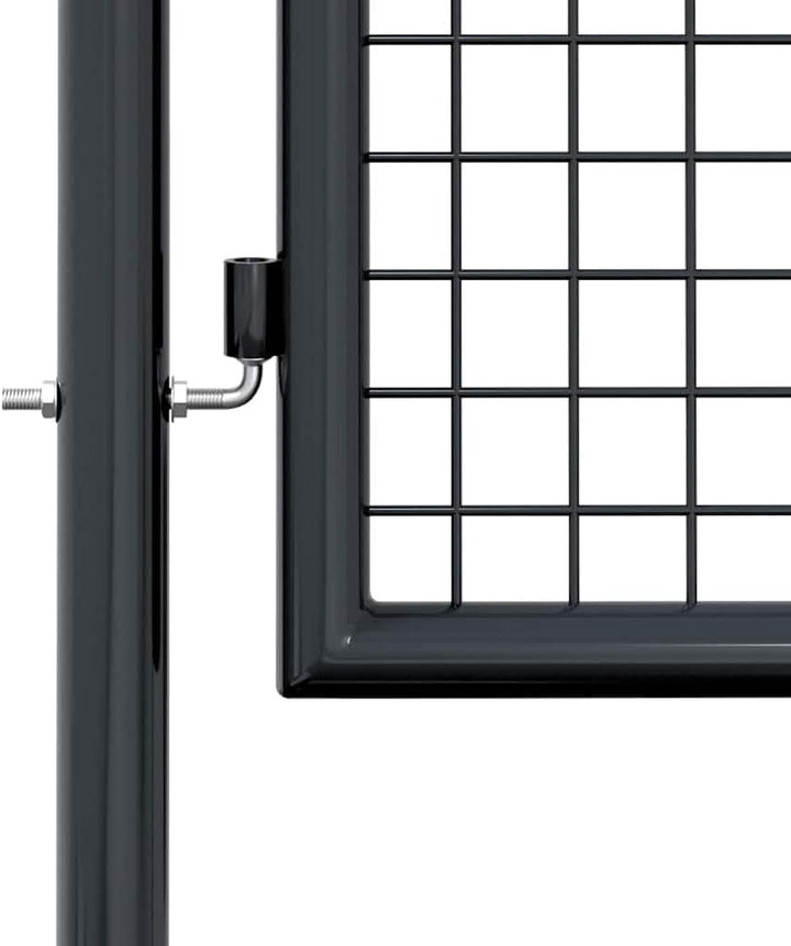 vidaXL Mesh Gartentor Verzinkter Stahl Hoftor Gartentür Zauntor Zauntür Hoftür Gartenpforte Einzelto