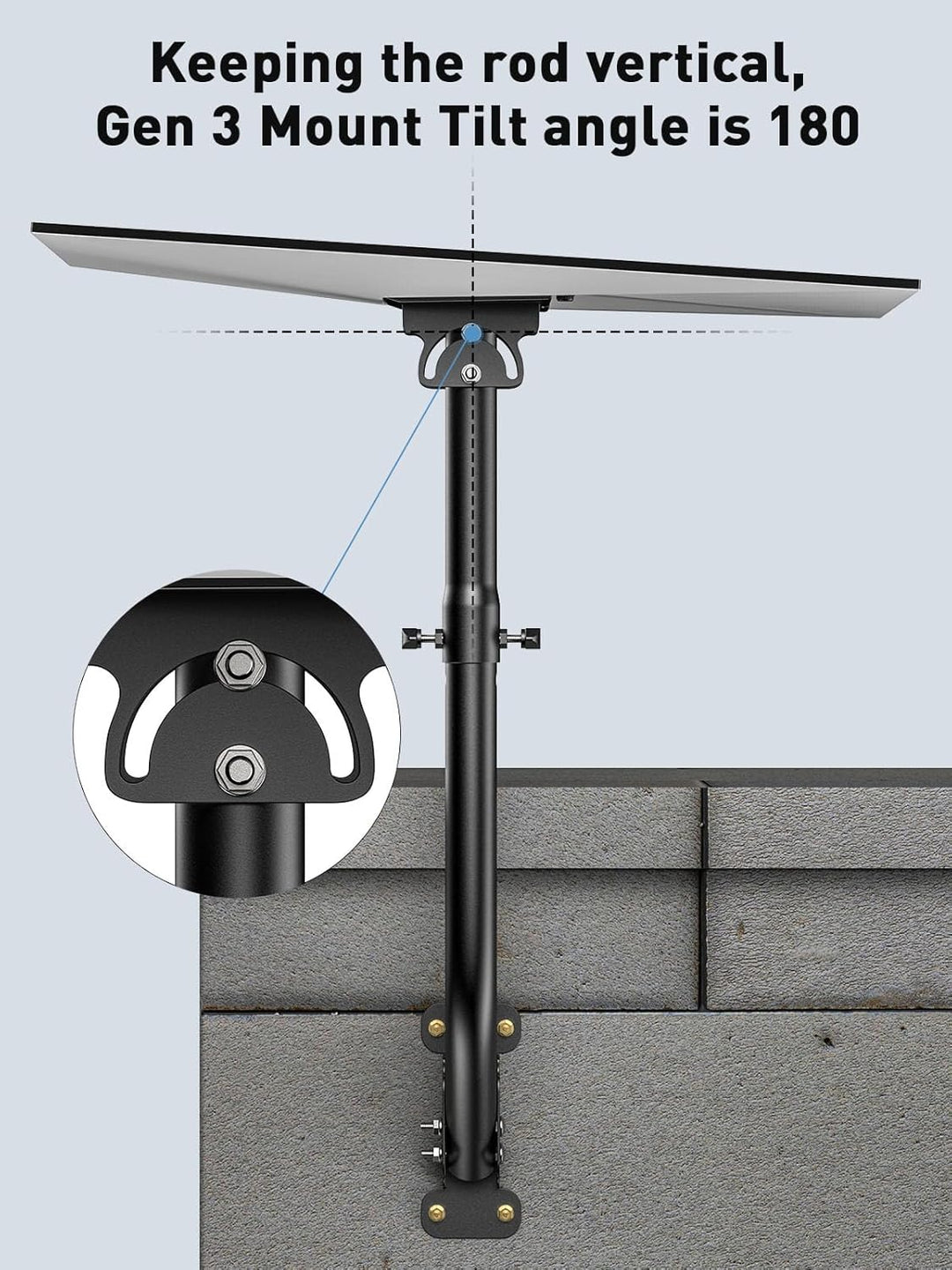 Starlink Gen 3 Halterung 360° Verstellbare Wandhalterung Mast Montagekit mit Rohradapter Starlink Ge
