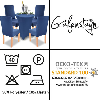 Gräfenstayn 6 STK Stretch-Stuhlhusse Charles - runde und eckige Stuhllehnen - VORTEILSPACKUNG - bi-e