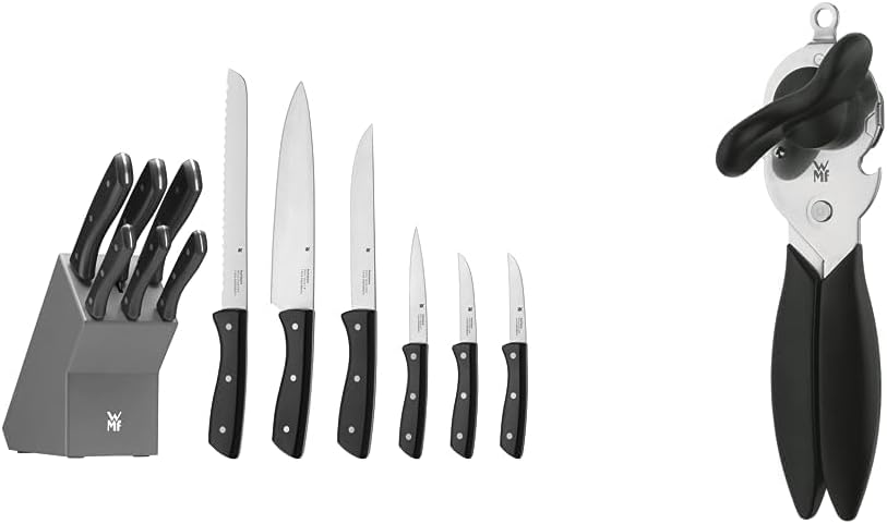 WMF Messerblock mit Messerset 7-teilig, Küchenmesser Set mit Messerhalter & Dosenöffner mit Kapselhe