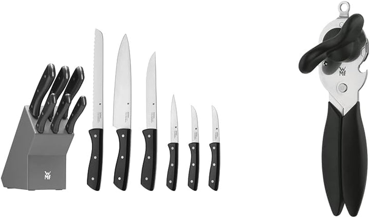 WMF Messerblock mit Messerset 7-teilig, Küchenmesser Set mit Messerhalter & Dosenöffner mit Kapselhe