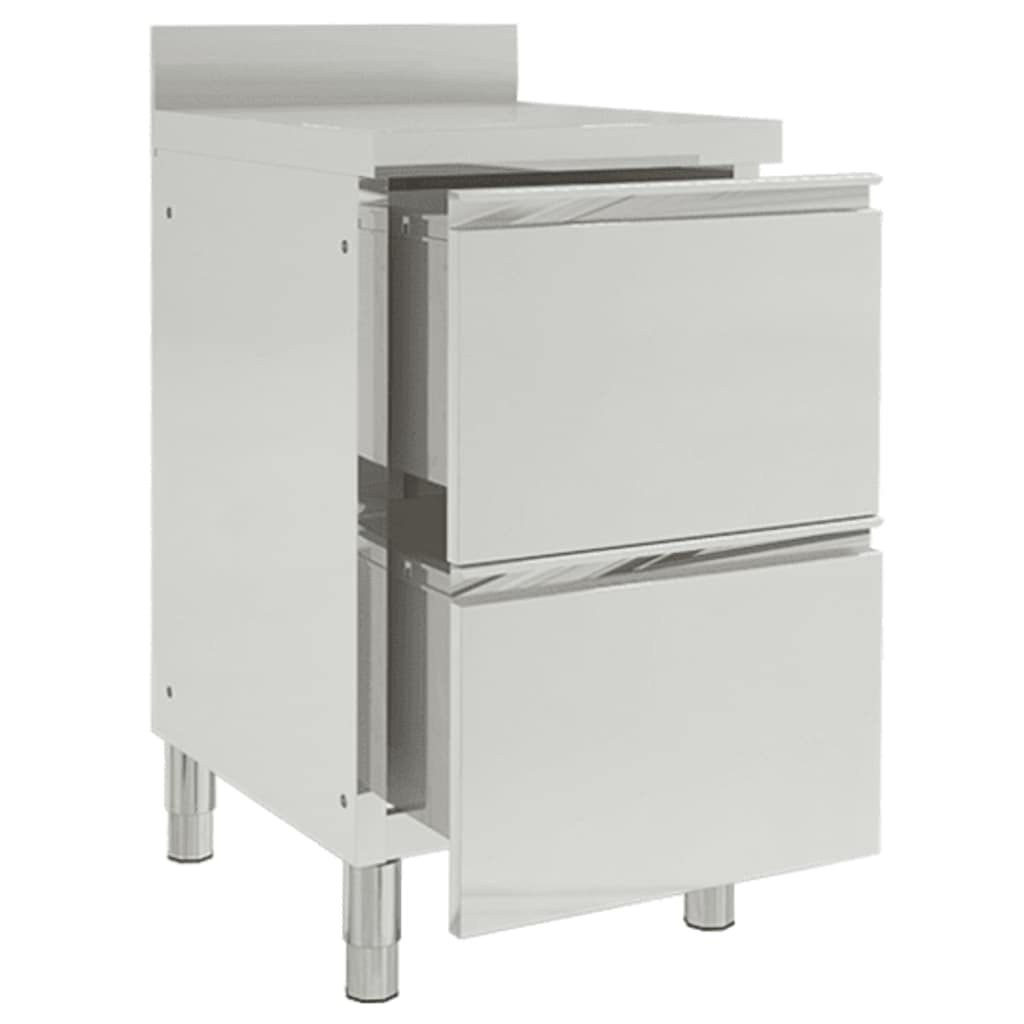 Küchenschrank mit 2 Schubladen Edelstahl 50 x 60 x (95-96) cm mit 2 Schubladen, 50 x 60 x (95-96) cm