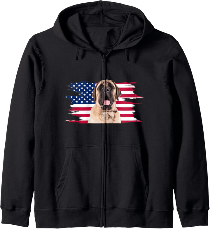 American Flag Dog Mastiff Kapuzenjacke