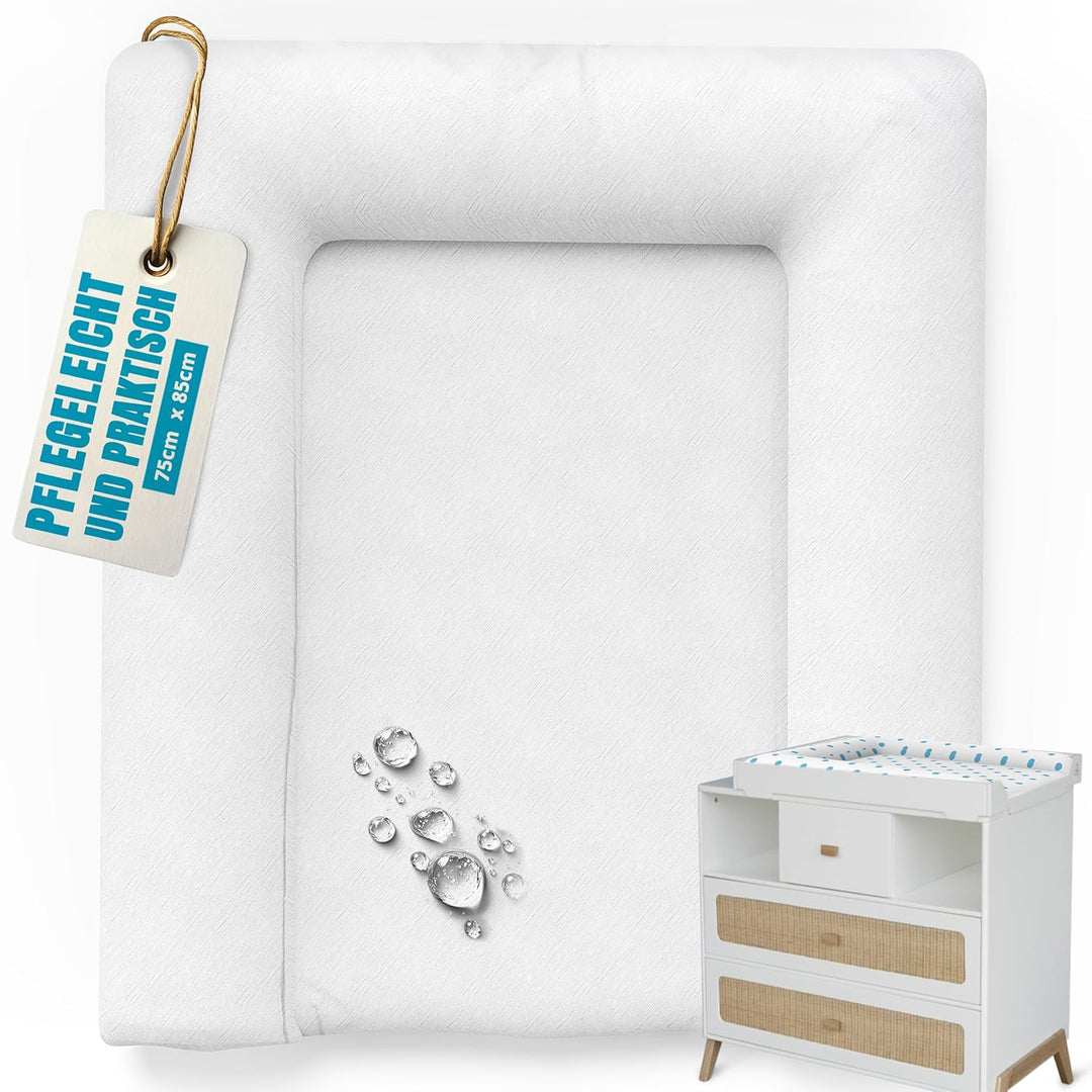 Baby'ness Wasserfest Wickelauflage - 75x85 cm - Hochwertig, Abwischbar, Leicht zu Reinigende - Erwei