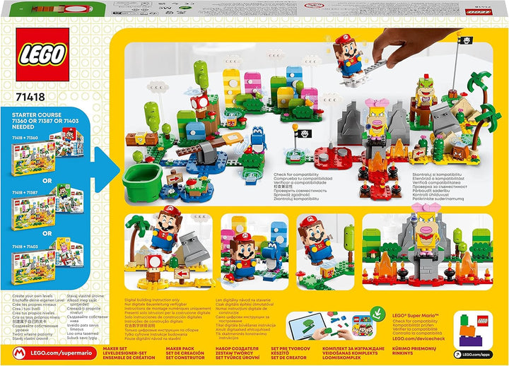 LEGO 71418 Super Mario Kreativbox - Leveldesigner-Set mit Gras, Lava und Wüstenmodellen zum Kombinie