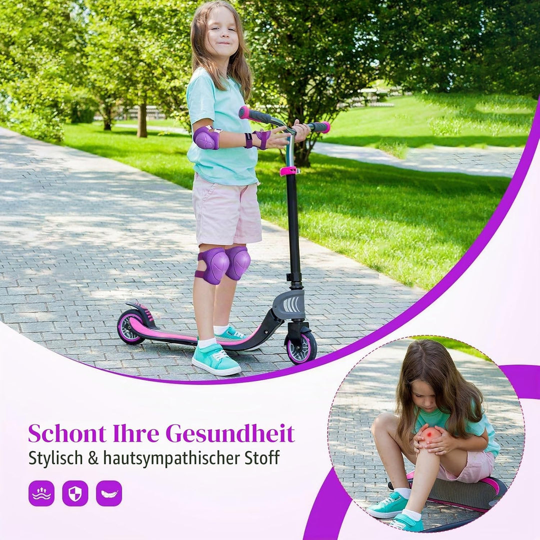 Knieschoner Kinder Schoner Inliner Protektoren: [6er Set] Schützer Inline Skates Kinder Knieschützer