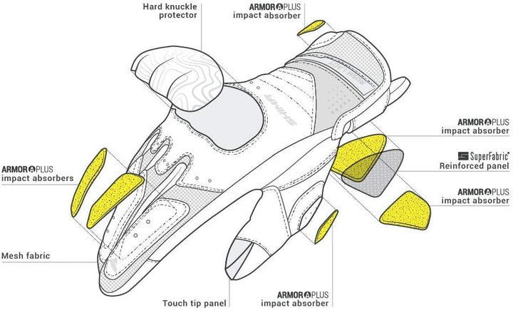 SHIMA RUSH Motorradhandschuhe - Atmungsaktive, Verstärkte, Stadt, Sommer, Touchscreen Handschuhe mit