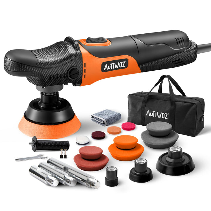 AUTIWOZ Mini Poliermaschine Auto, 600W Polierer mit 6 Variable Geschwindigkeiten 2800-6800 RPM, Abne