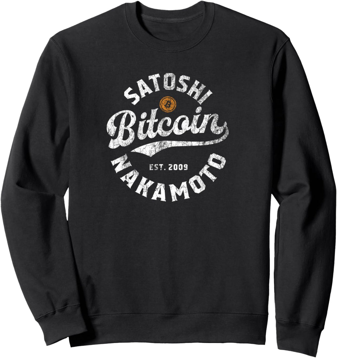 Bitcoin Satoshi Nakamoto Est 2009 Crypto Blockchain Wallet Sweatshirt