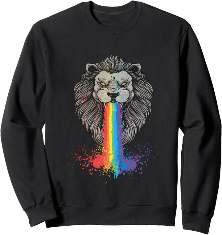 Lion puking rainbows casual trendy graphic for women Sweatshirt