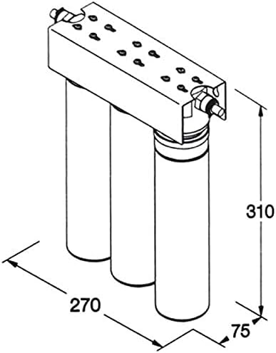 Puricom FT-LINE 3. Aktivkohle-Wasserfilter-System mit UF-Filtration mit Einweg Wasserhahn Oslo Chrom