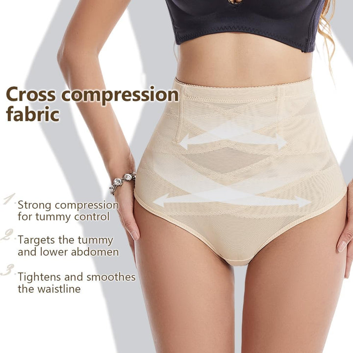 Damen Bauchweg Miederpants Shapewear Hohe Taille Unterhose mit Bein Figurformende Miederhose Stark F