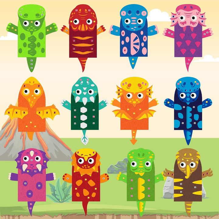 WATINC 12 Stück Hand Puppet Making Kit, Kunsthandwerk gefühlt Socke Puppet Spielzeug, kreative DIY m