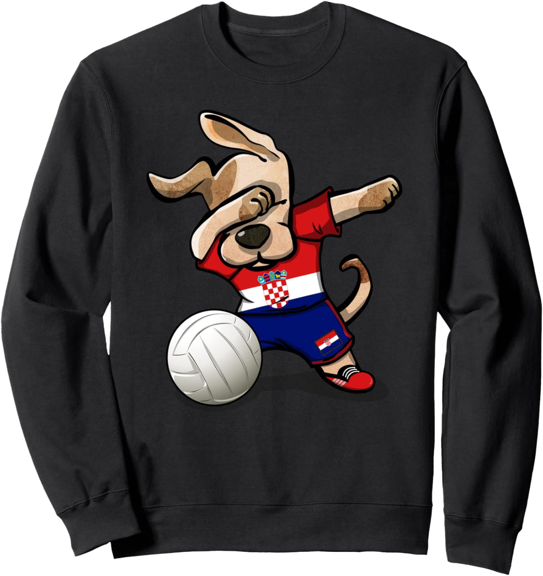 Tupfender Hund Kroatien Volleyball - Kroatische Flagge Sport Sweatshirt