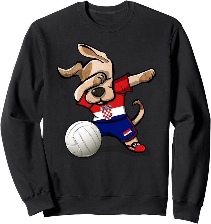 Tupfender Hund Kroatien Volleyball - Kroatische Flagge Sport Sweatshirt