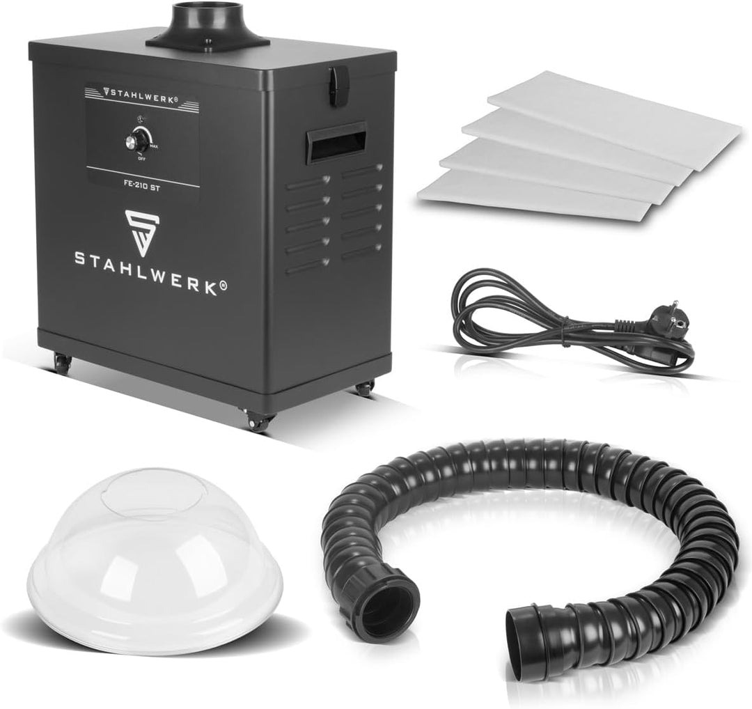 STAHLWERK Rauchabsaugung FE-210 ST mit 3-fach-Filter und 210 W Absauganlage | Rauchabsorber | Raucha