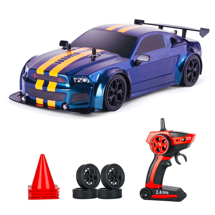 Ferngesteuertes Auto, GT RC Drift Auto Fernbedienung im Massstab 1:14 mit LED-Leuchten, 4WD Spielzeu